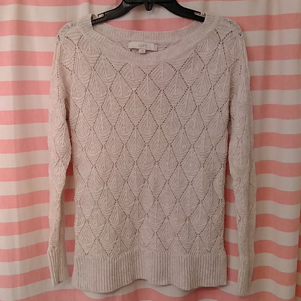 Loft Oatmeal Boat-Neck Sweater